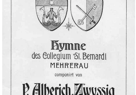 Titelblatt Hymne des Collegium Bernardi komponiert von Alberich Zwyssig